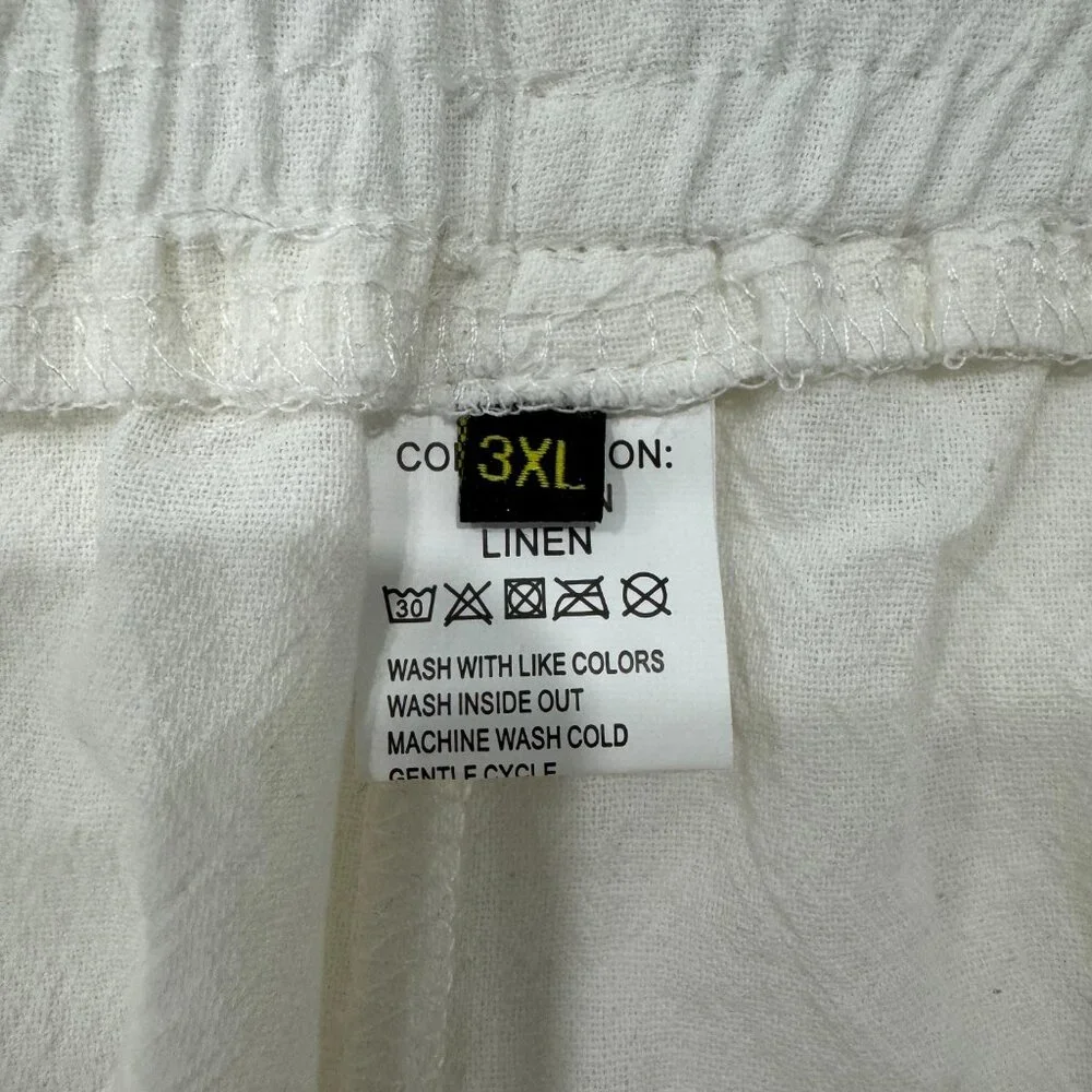 Men's Cotton and Linen Pants NEW, Size 3XL but measurements as L-XL